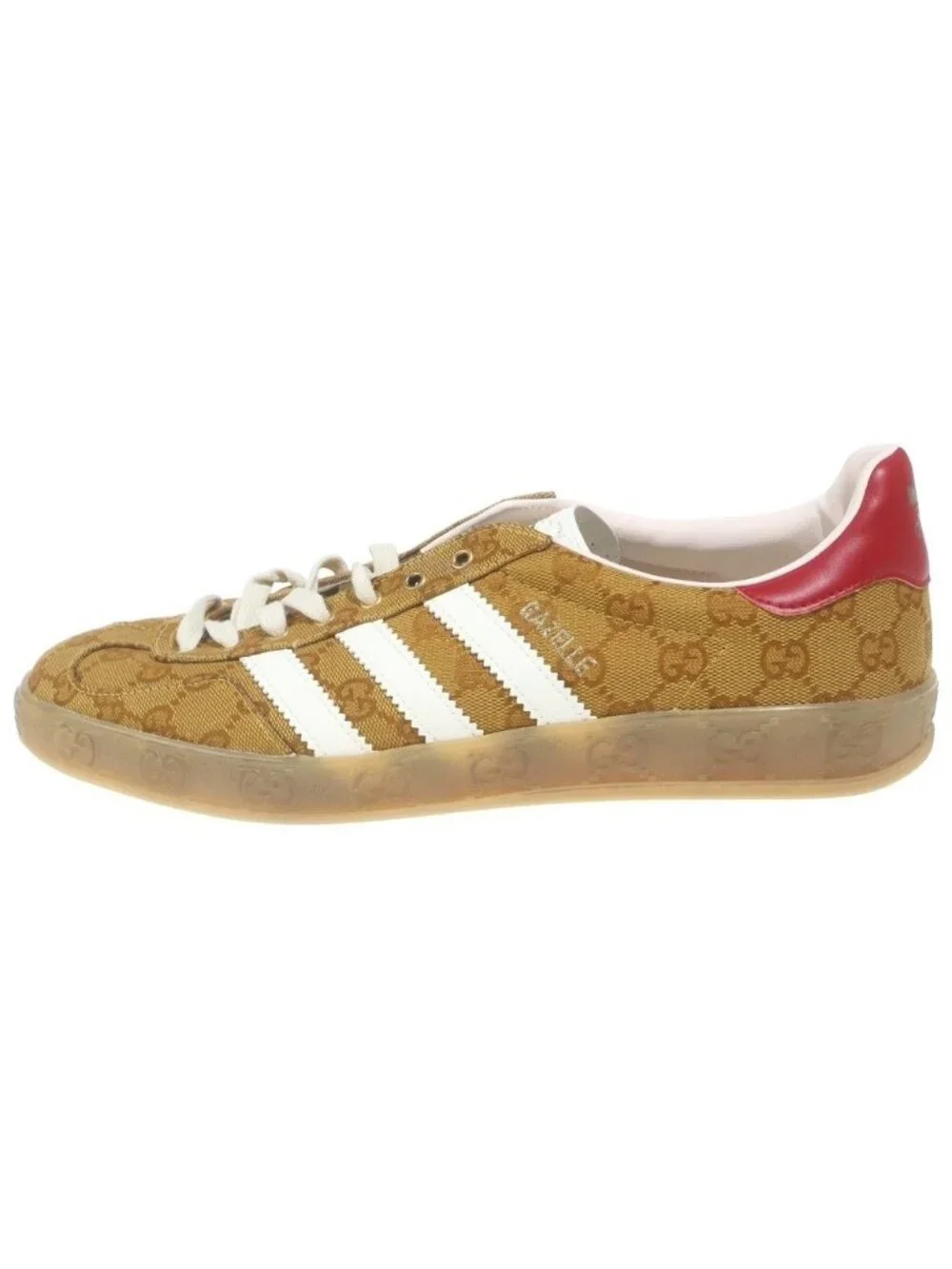 Gucci Adidas Gazelle GG Canvas Low Cut Sneakers Brown
